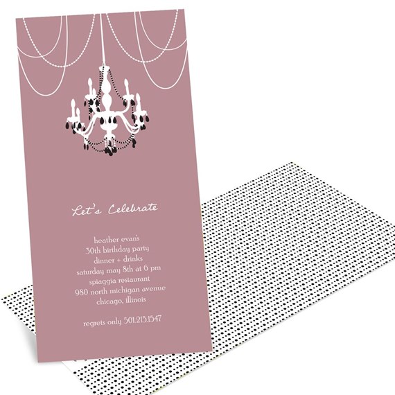 Chic Chandelier - Party Invitations