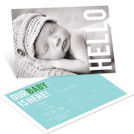 Hello Horizontal -Birth Announcement Postcard