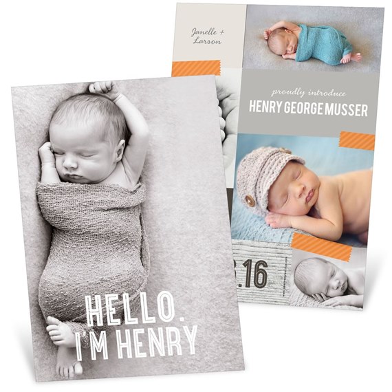 Taped Collage Boy - Birth Announcements