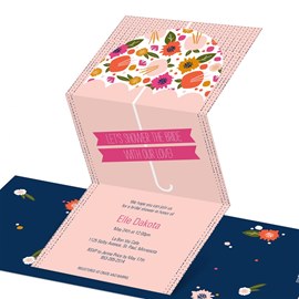 Floral Umbrella - Bridal Shower Invitations