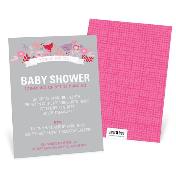 Whimsical Wonder Girl - Baby Shower Invitations