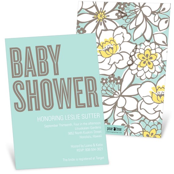 Burst Of Blooms - Baby Shower Invitations