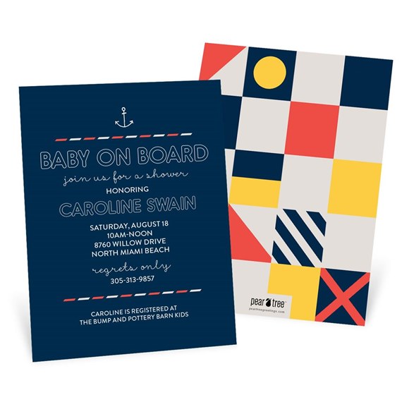 Nautical Flags - Baby Shower Invitations