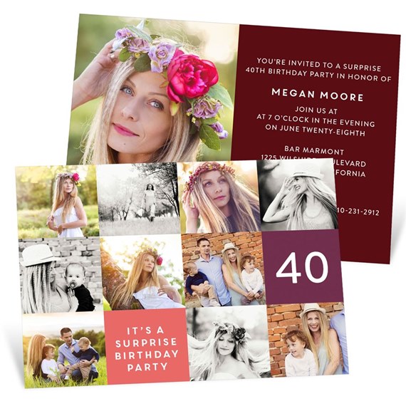 Patchwork Photos - Party Invitations