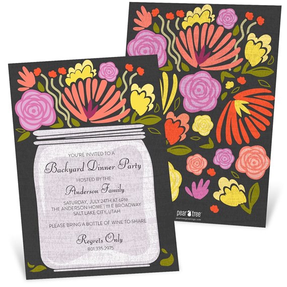 Fresh Picked Flowers - Party Invitations
