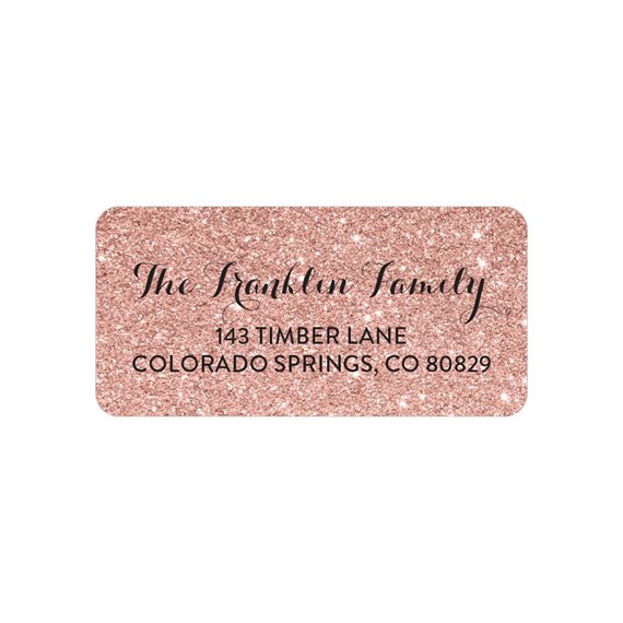 Rose Gold Glitter - Address Labels