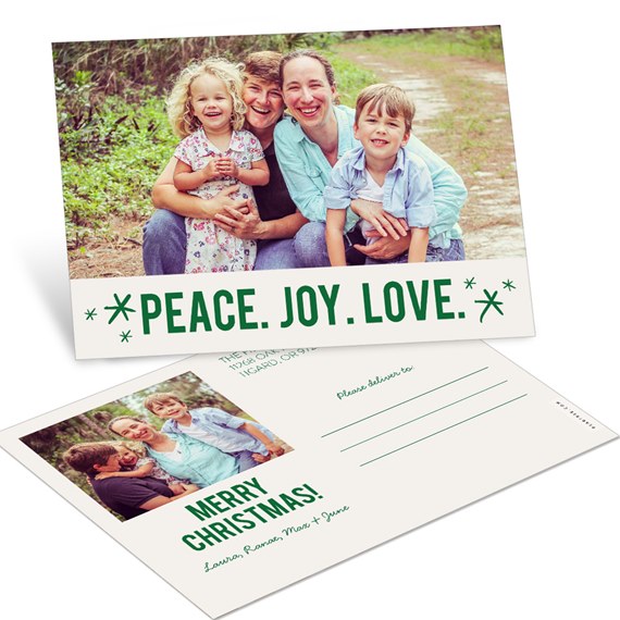 Peace Joy Love - Christmas Postcard