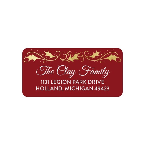 Gold Holly - Address Labels