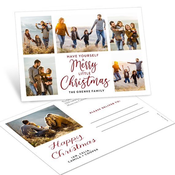 Merry Little Collage - Christmas Postcard