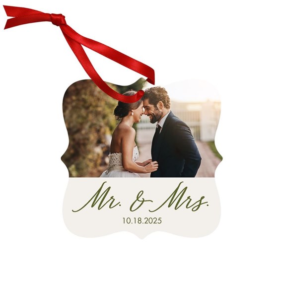 The Newlyweds - Mr. and Mrs. - Metal Ornament