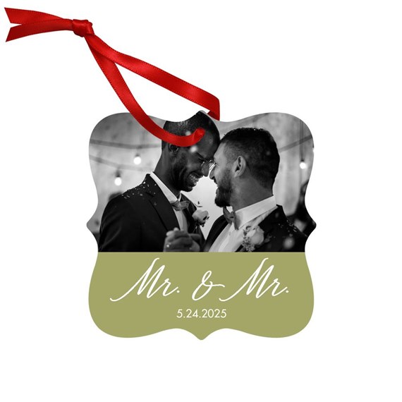 The Newlyweds - Mr. and Mr. - Metal Ornament