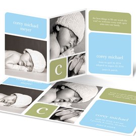 Boy Baby Blocks - Adoption Announcements