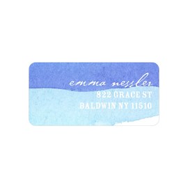 Blue Watercolor - Address Label