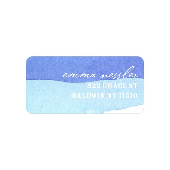 Blue Watercolor - Address Label