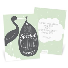 Stork and Baby - Baby Shower Invitation