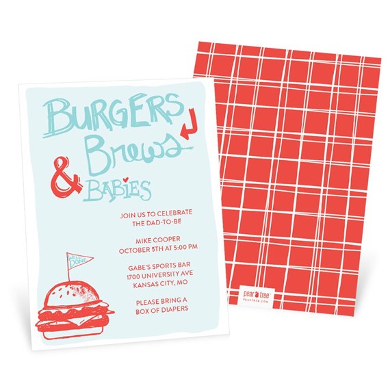 Burgers & Brews - Baby Shower Invitation
