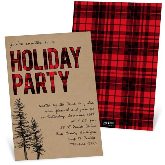 Flannel Party - Holiday Party Invitation
