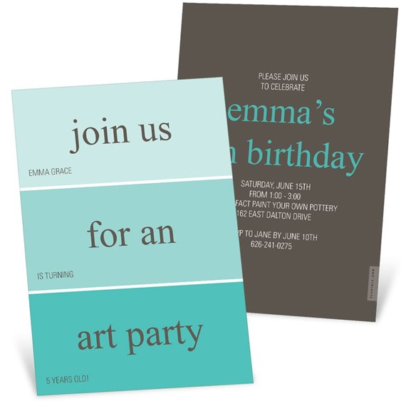 Art Party - Birthday Party Invitation