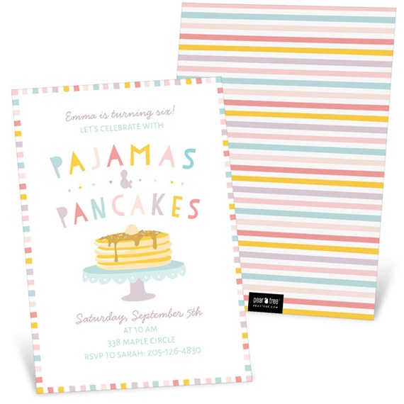 Pancakes & Pajamas - Birthday Party Invitation