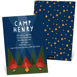 Let's Go Camping - Birthday Party Invitation