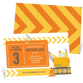 Construction Zone - Birthday Party Invitation
