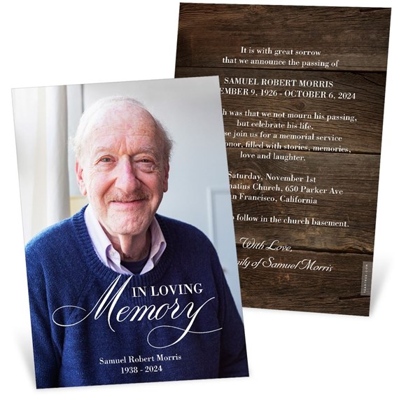 In Loving Memory - Memorial Card