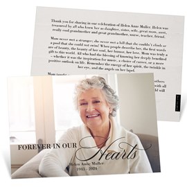 Forever In Our Hearts - Memorial Card