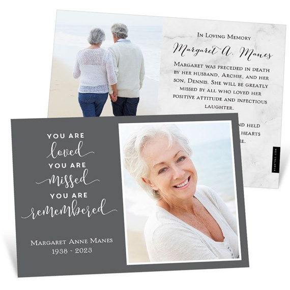 You Are Loved - Memorial Card