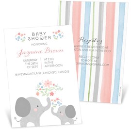 Sweet Elephants - Baby Shower Invitations