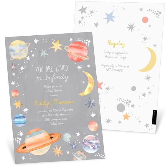 To Infinity - Baby Shower Invitations