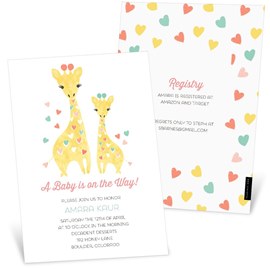Giraffe Love - Baby Shower Invitations