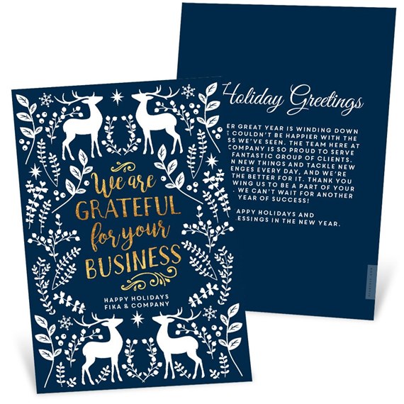 Reindeer Illustration - Business Holiday Card