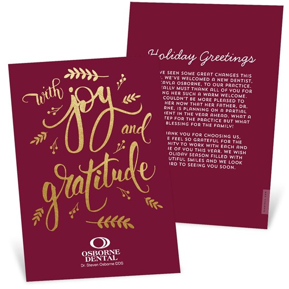 Joy and Gratitude - Business Holiday Card