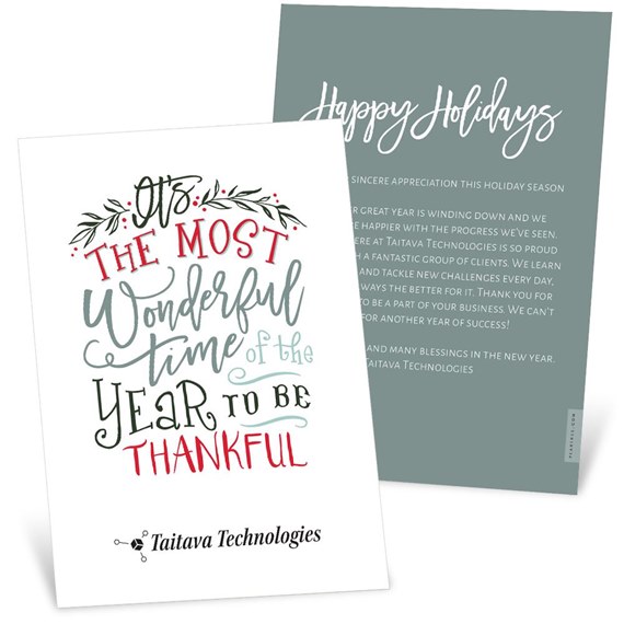 Wonderfully Thankful - Business Holiday Card