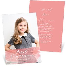 Sheer Watercolor - First Communion Invitations