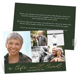 Well Lived - Memorial Cards