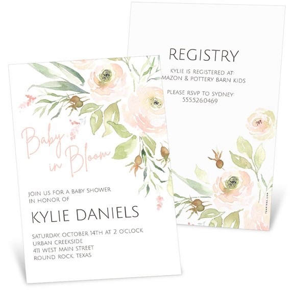 Baby in Bloom - Baby Shower Invitations