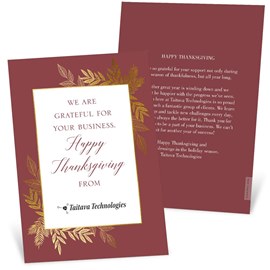 Golden Leaves - Thanksgiving Card