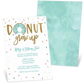 Donut Grow Up - Birthday Party Invitation