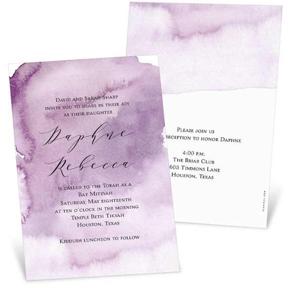 Watercolor Grape - Mitzvah Invitations