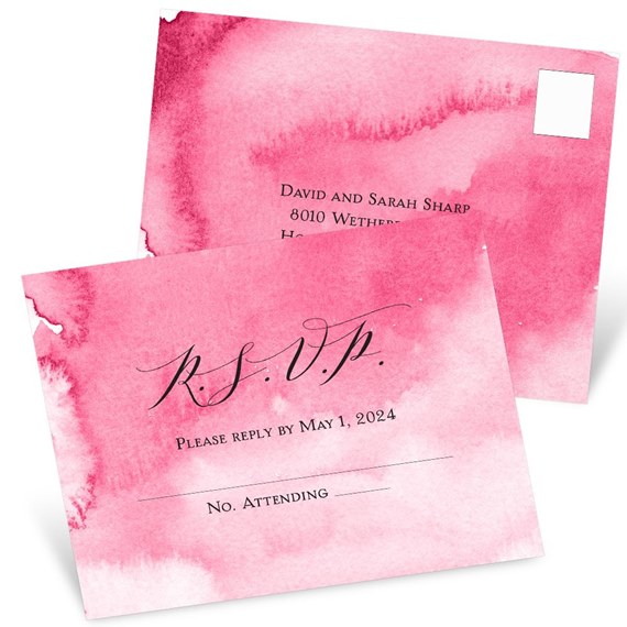 Watercolor Pink - Response Postcard