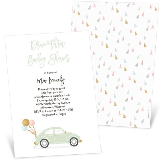 Drive Up - Baby Shower Invitations