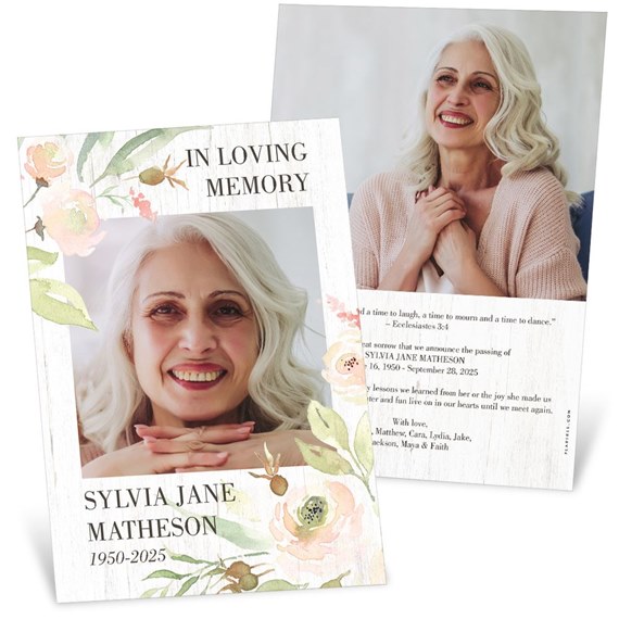 Lovely Floral - Memorial Cards