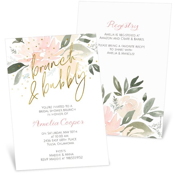 Brunch and Bubbly - Bridal Shower Invitations