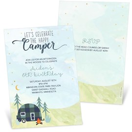 Happy Camper - Birthday Party Invitation