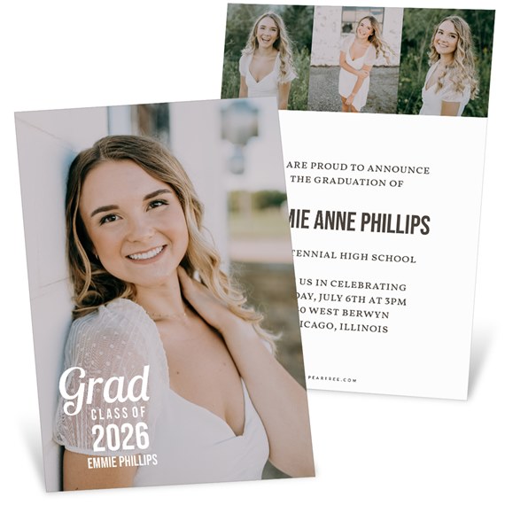 graduation announcement card with photo placeholder
