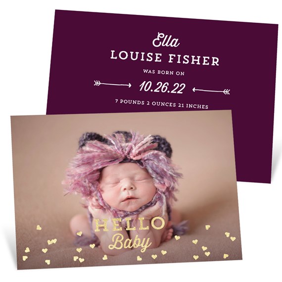 Foil Heart Sprinkles - Birth Announcements