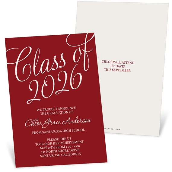graduation invitation card, photo placeholder