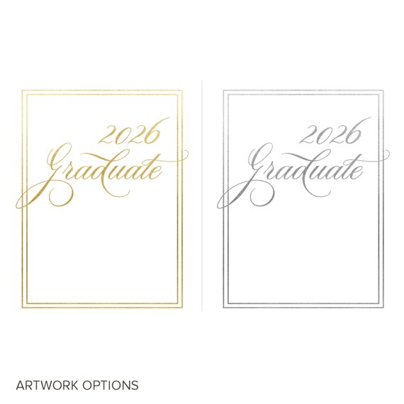 graduation card designs with gold and silver text