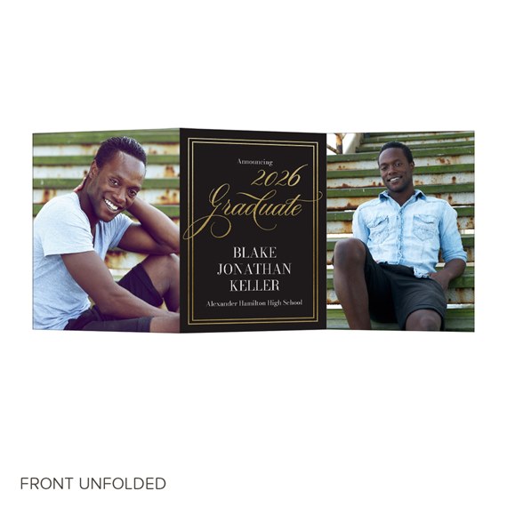 graduation announcement card with photo placeholder